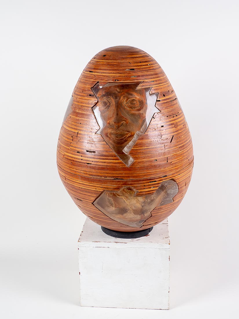 Pyxidium - laminated wood sculpture by Marjorie White Williams