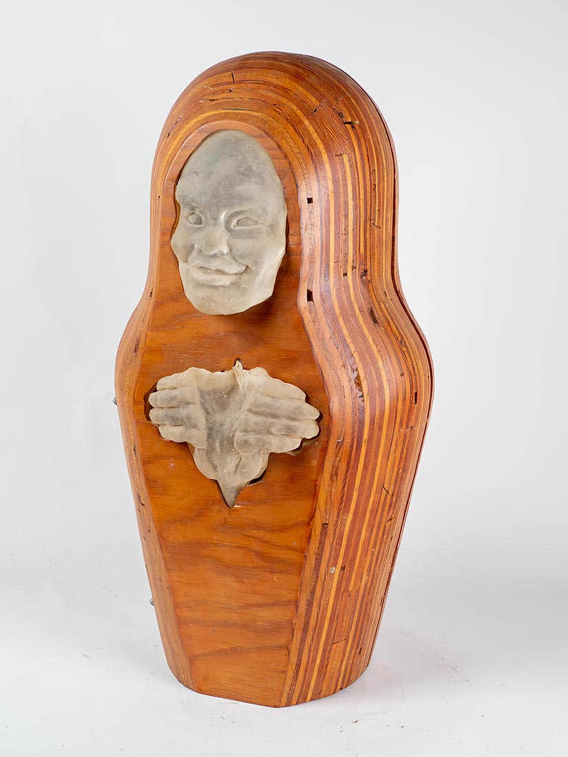 Sarcophagus III - wood sculpture by Marjorie White Williams