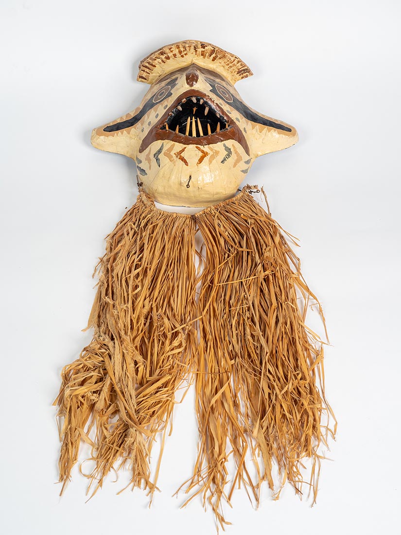 unidentified, mask with grass skirt by Marjorie White Williams