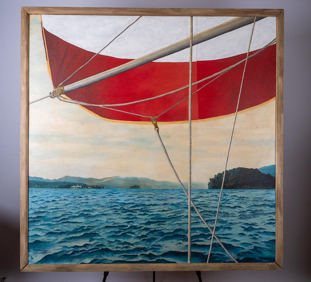 untitled painting of spinaker and Dome Island, Lake George oil painting by Marjorie White Williams