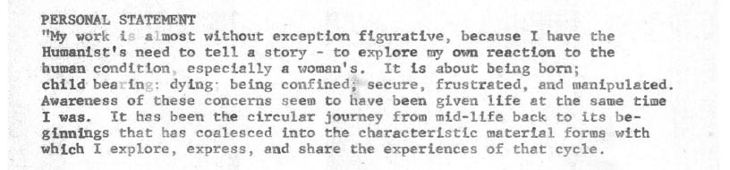 Excerpt from Marjorie White Williams 1986 statement
